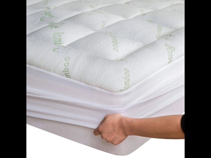 niagara-sleep-solution-bamboo-mattress-topper-queen-with-1-pillow-protector-cooling-pillow-top-mattr-1