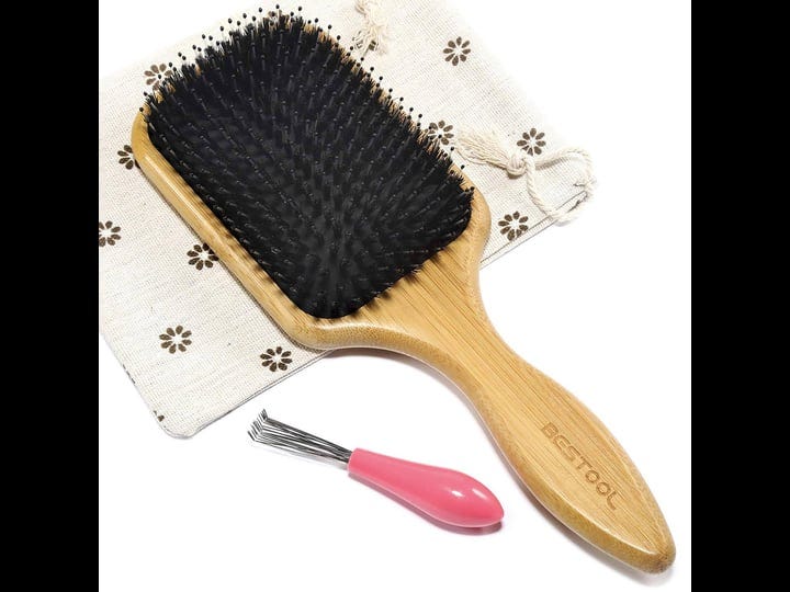 bestool-hair-brush-natural-boar-bristle-hair-brush-with-nylon-pin-wooden-paddle-1