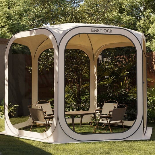 east-oak-screen-house-tent-pop-up-portable-screen-room-canopy-instant-screen-tent-10-x-10-ft-with-ca-1