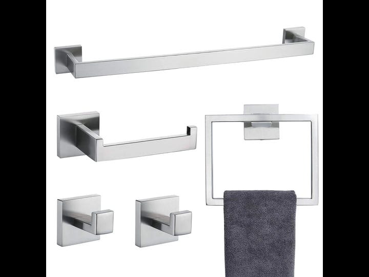 tnoms-bathroom-towel-bar-set-5-pieces-brushed-nickel-square-modern-bathroom-hardware-setstainless-st-1