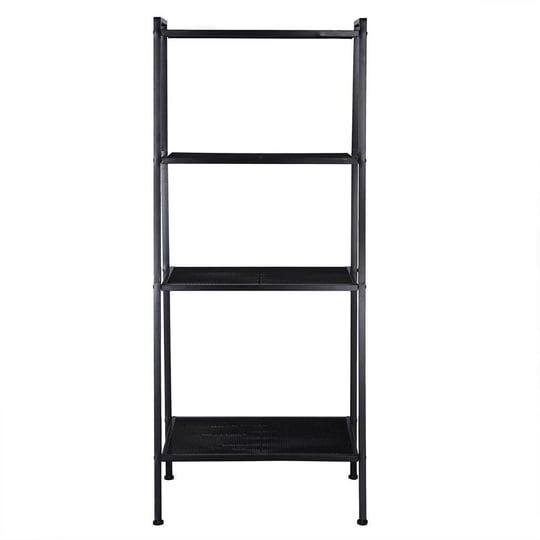 4-layers-metal-leaning-ladder-shelf-bookcase-bookshelf-black-1