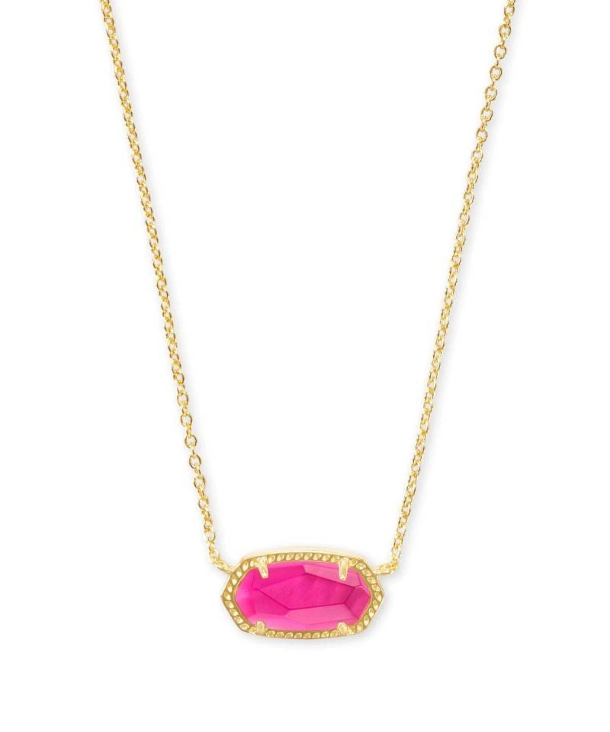 Kendra Scott Elisa Gold Pendant Necklace with Azalea Illusion Colors | Image