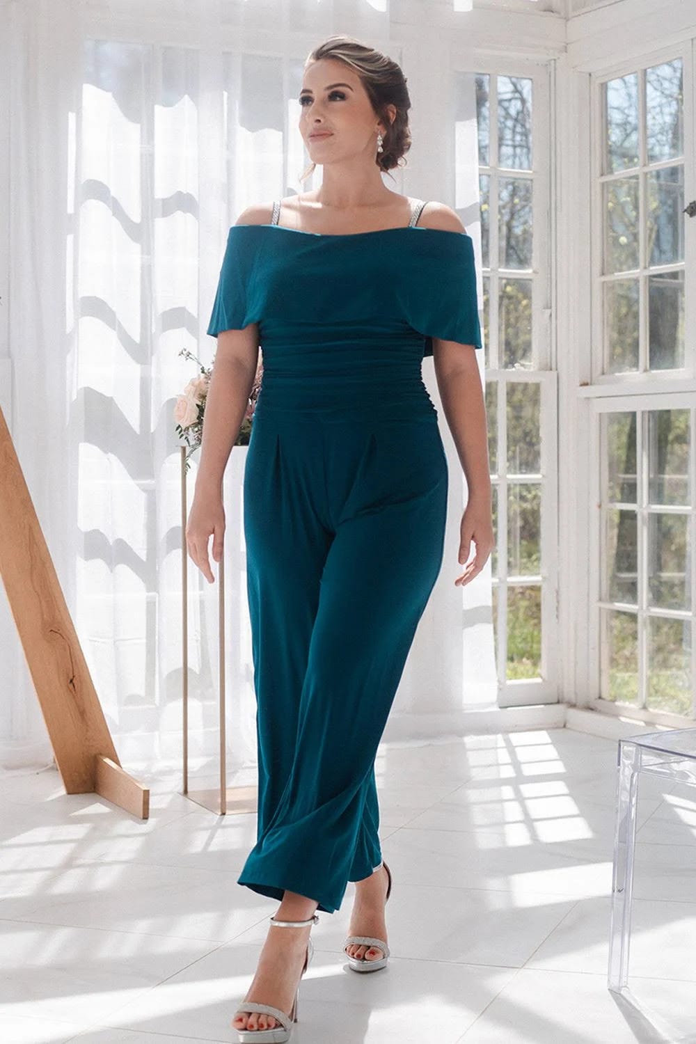 Stylish Cold Shoulder Jumpsuit for Women - Perfect Wedding Guest Outfit | Image