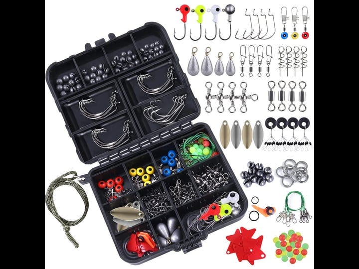topfort-187-230pcs-fishing-accessories-kit-including-jig-hooks-bullet-bass-casting-sinker-weights-fi-1