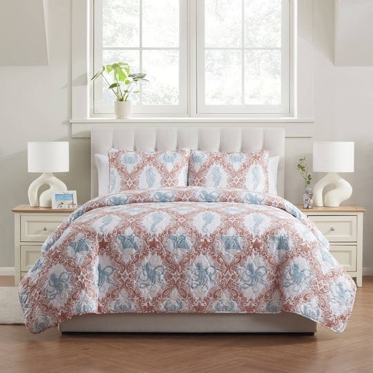 vcny-home-coastal-3-piece-printed-sealife-quilt-set-pink-king-1