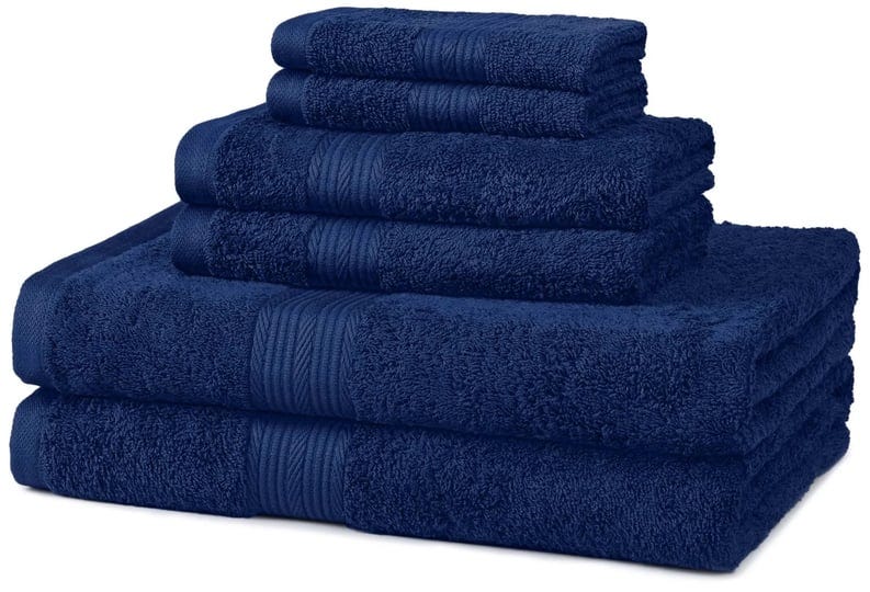 amazonbasics-navy-blue-fade-resistant-6-piece-cotton-bath-towel-set-1