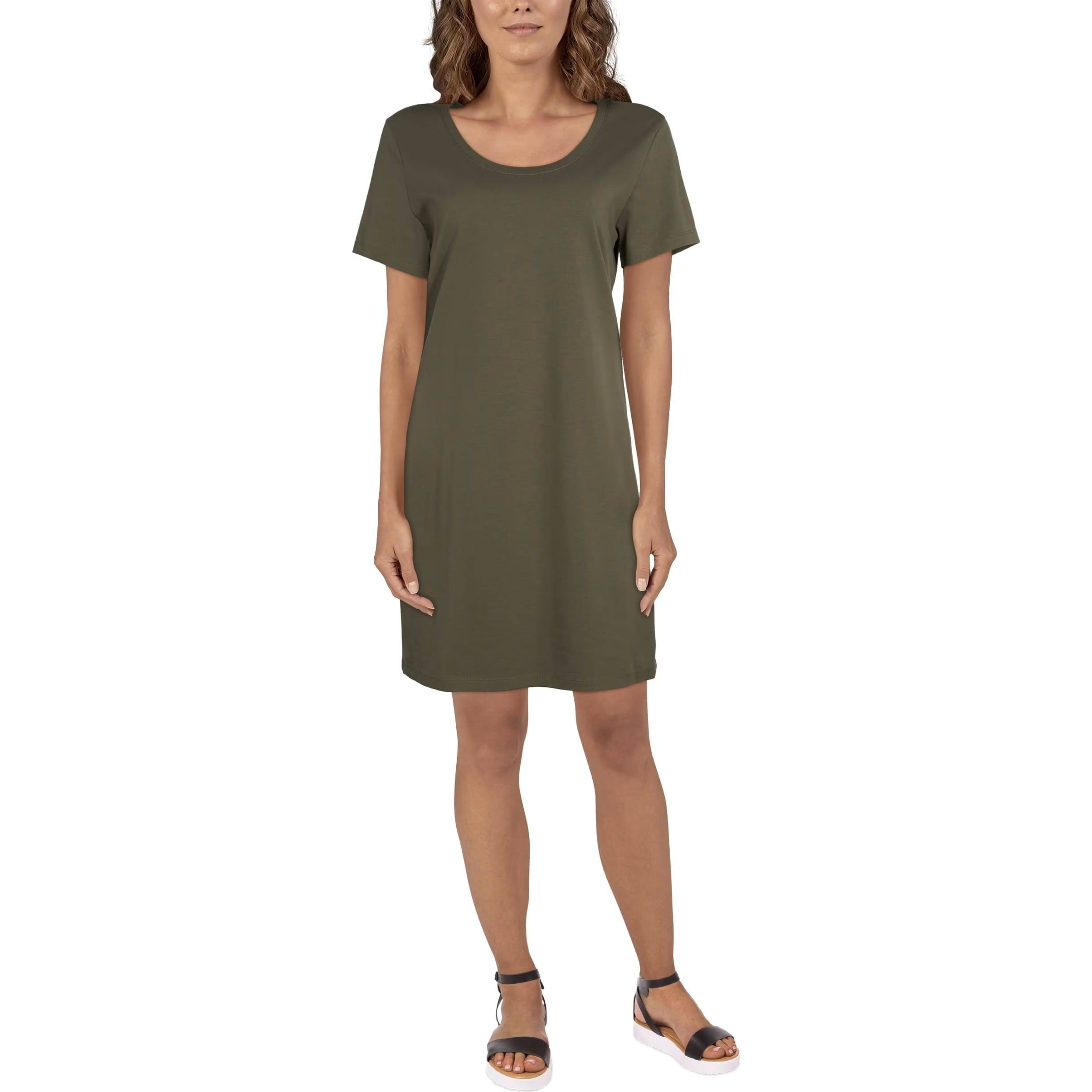Comfy Breathable Women's Summer Dress in Dusty Olive | Image