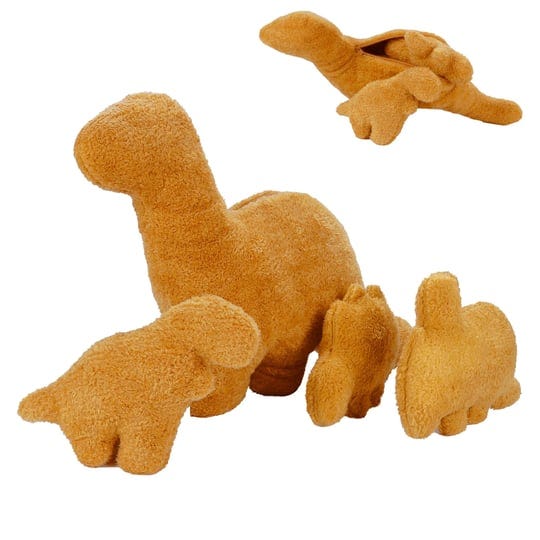 newyang-4-pieces-dino-nugget-pillow-set-large-chicken-nugget-plush-with-3-dino-plush-toys-creative-d-1