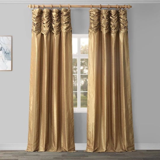 flax-gold-ruched-vintage-textured-faux-dupioni-silk-curtain-1