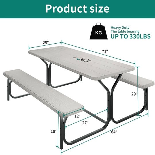 moasis-6ft-hdpe-outdoor-picnic-table-set-bench-set-with-metal-base-light-grey-1
