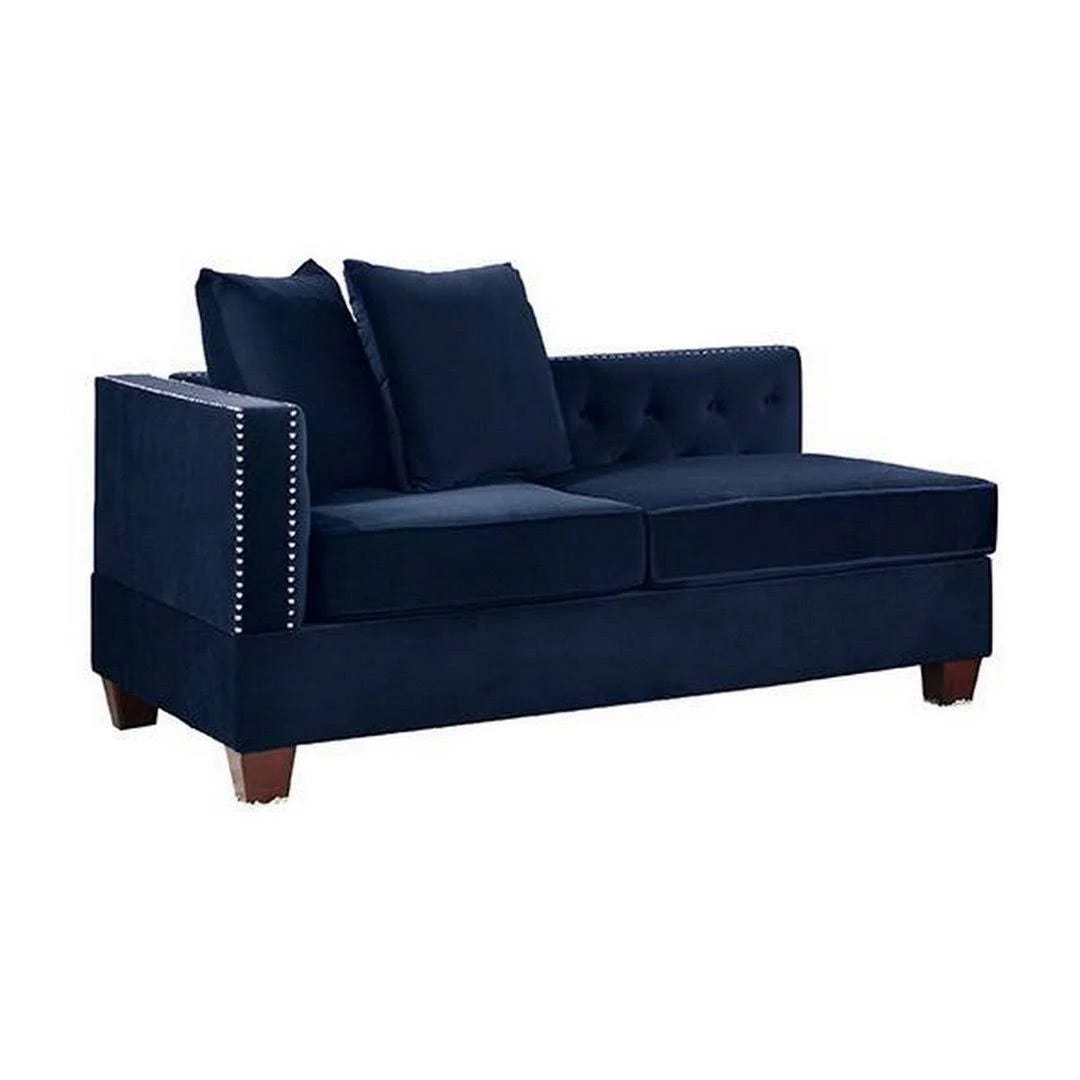 Comfortable Chaise Lounge in Indigo Velvet | Image