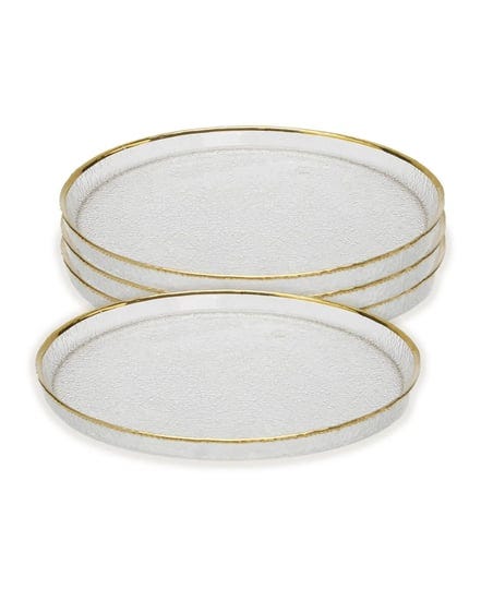 classic-touch-pebbled-glass-salad-plates-raised-rim-with-border-set-of-4-gold-1
