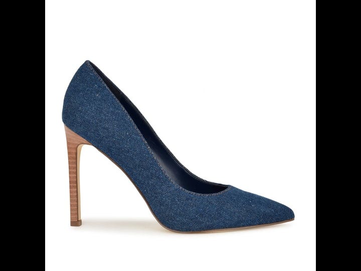 womens-nine-west-tatiana-stiletto-pumps-in-dark-blue-denim-size-11