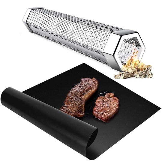 yiimo-smoke-tube-for-pellets-12-pellet-smoker-plus-fiberglass-bbq-grill-mat-heat-resistant-1