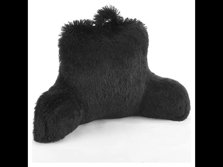 mainstays-black-long-hair-faux-fur-backrest-pillow-each-1