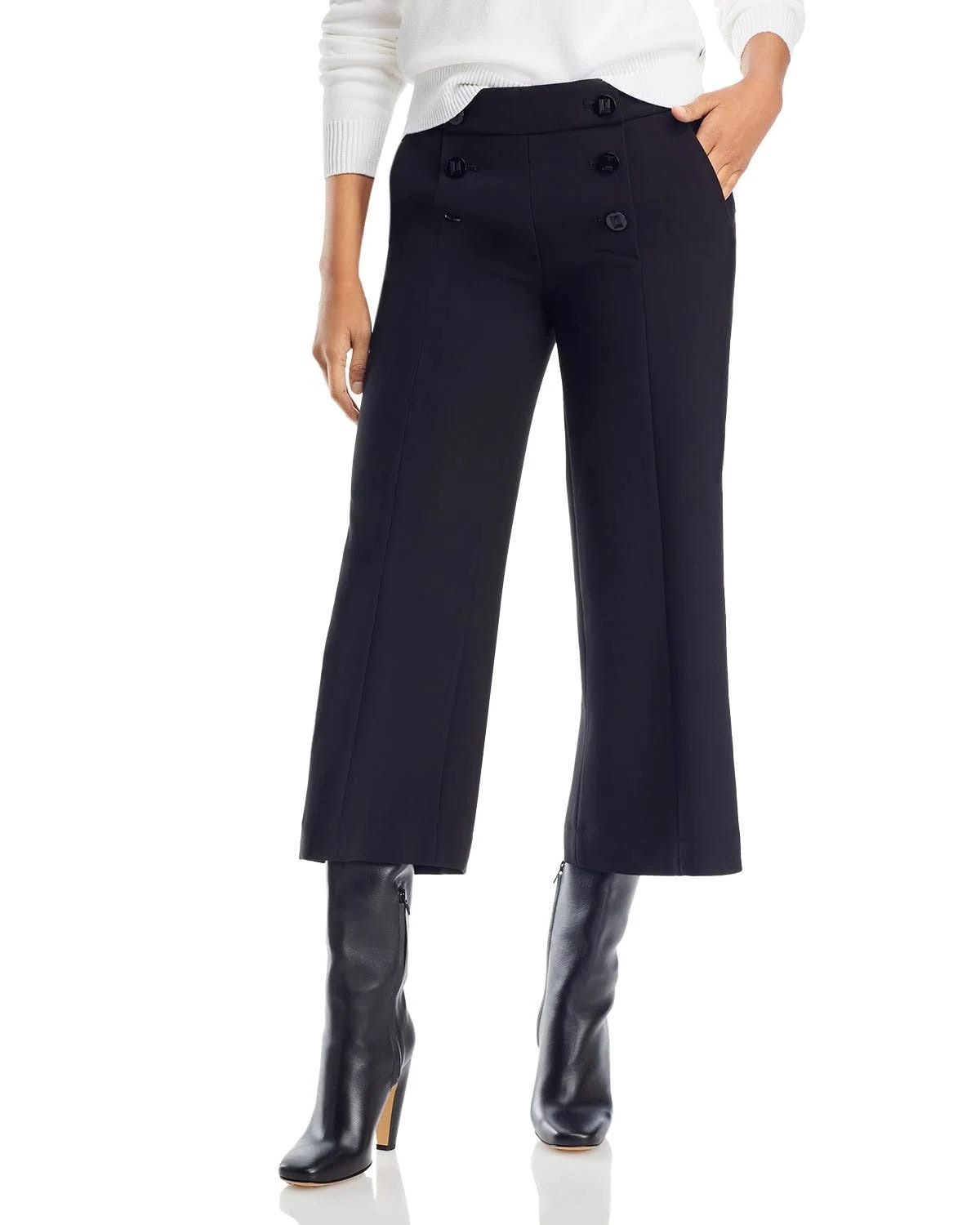 Elegant Karl Lagerfeld Paris Black Cropped Pants | Image