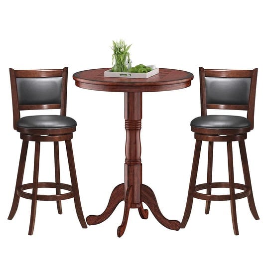 giantex-3-pcs-pub-table-set-wooden-pub-pedestal-side-table-w-stable-base-1