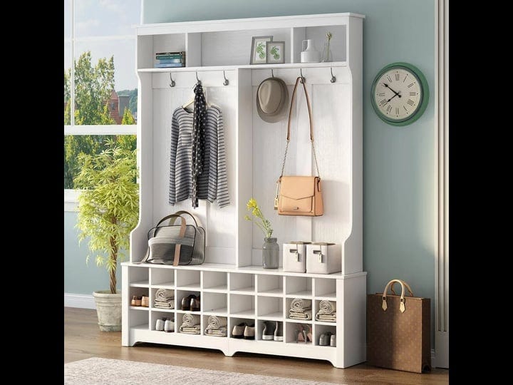 white-hall-tree-coat-rack-with-bench-hooks-and-24-storage-cubbies-for-1