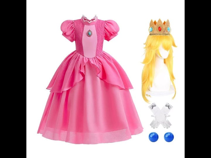 ydydyyd-princess-peach-cosplay-christmas-costume-for-girls-kids-with-a-princess-wig-and-ccessories-c-1