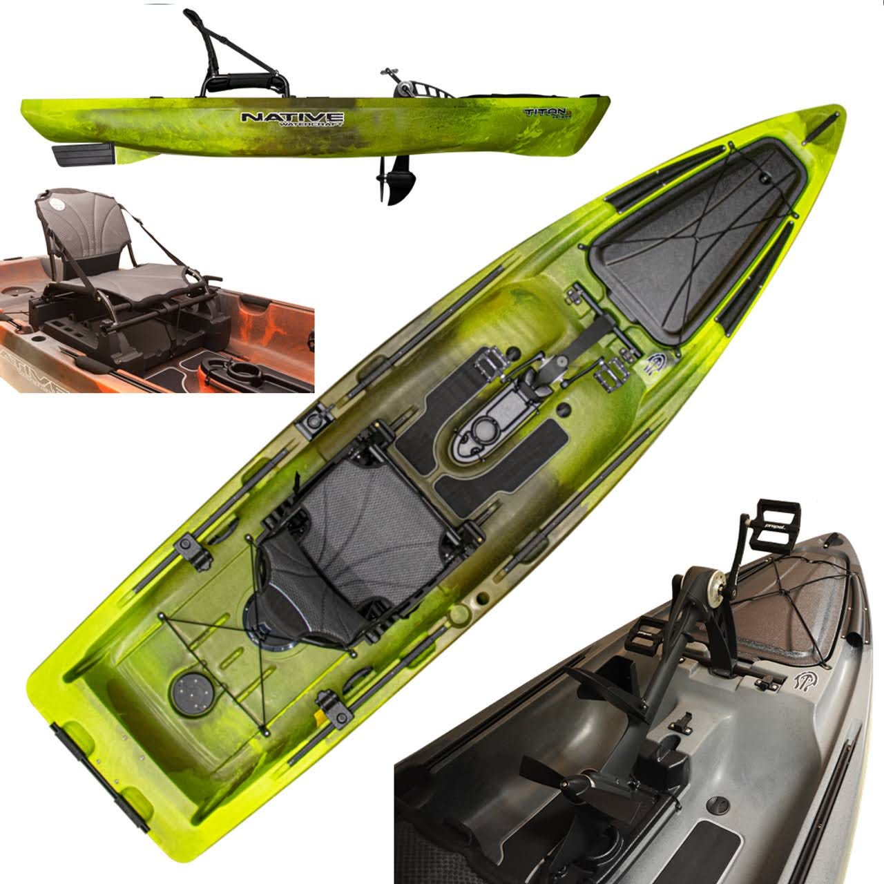 Native Watercraft Titan 12 Propel Pedal Fishing Kayak - Gator Green | Image