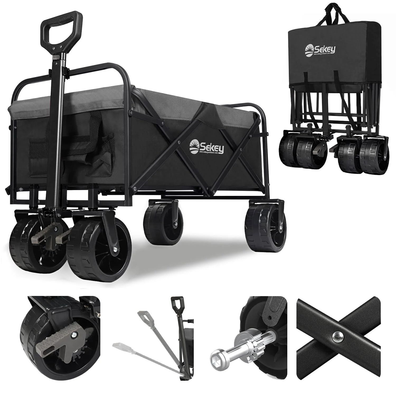 Sekey Heavy Duty Folding Wagon for Gardening and Beach | Image