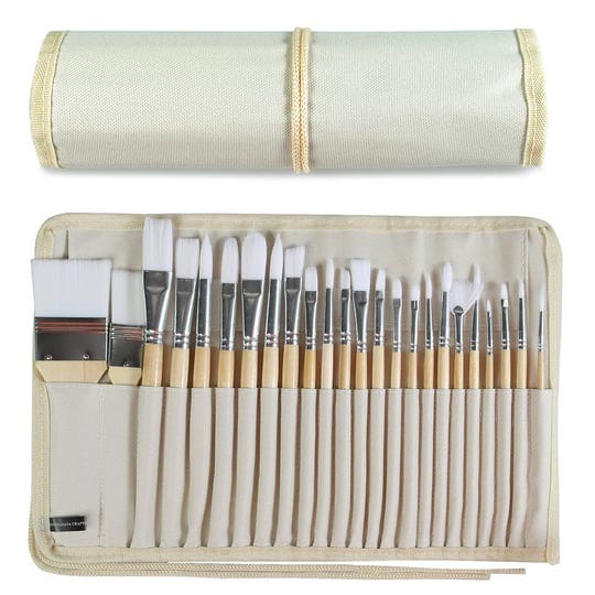 paint-brushes-set-of-24-pieces-wooden-handles-brushes-with-canvas-brush-case-professional-for-oil-ac-1