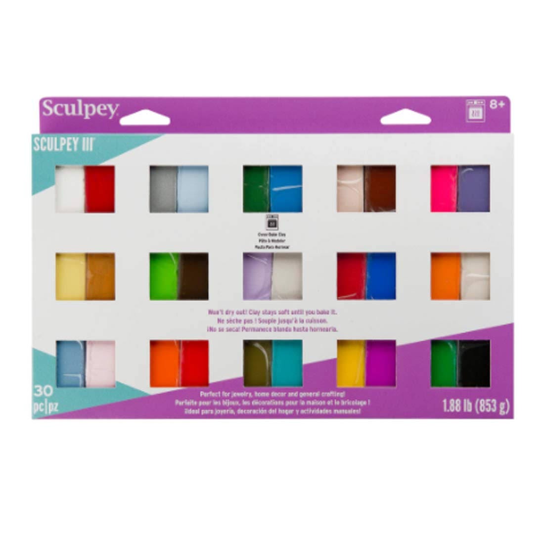 Colorful Sculpey III Oven-Bake Clay Sampler for Creative Projects | Image