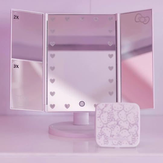 impressions-vanity-hello-kitty-supercute-trifold-led-tabletop-compact-makeup-mirrors-bundle-white-1