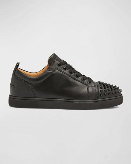 christian-louboutin-black-louis-junior-spikes-low-top-sneakers-1