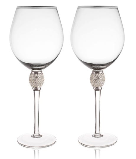 trinkware-set-of-2-wine-glasses-rhinestone-diamond-studded-with-silver-rim-long-stem-16oz-10-inches--1