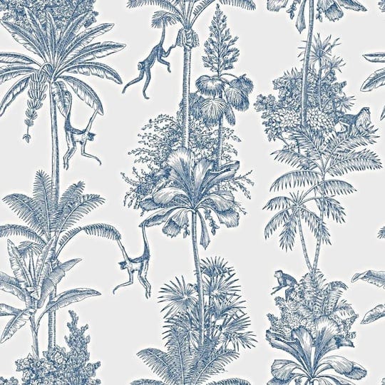 monkey-troop-toile-wallpaper-blue-world-of-wallpaper-af0010-1