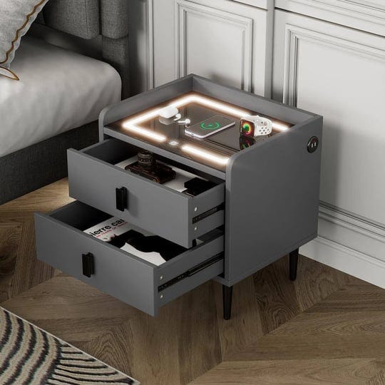 gray-2-drawers-nightstand-with-usb-charging-and-adjustable-led-lights-1