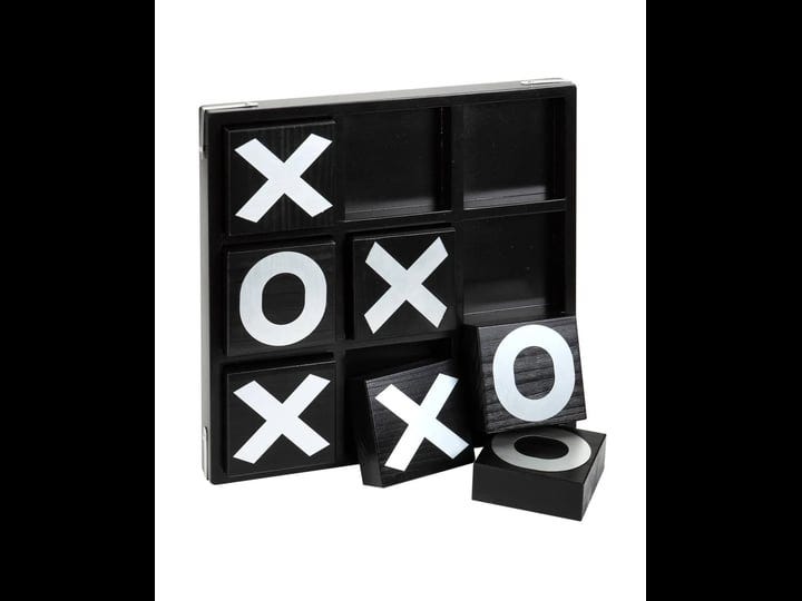 hathaway-vintage-wooden-tic-tac-toe-set-with-board-9-pieces-black-1