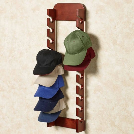 touch-of-class-wooden-cap-display-rack-classic-cherry-double-rack-20-hat-slots-handcrafted-made-of-s-1