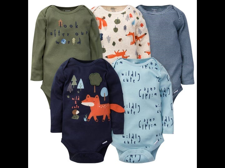 gerber-5-pack-baby-boys-fox-long-sleeve-onesies-bodysuits-newborn-1