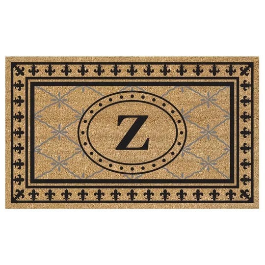 nedia-home-36-x-20-in-superscraper-vinyl-coir-bungalow-black-mat-monogrammed-z-1