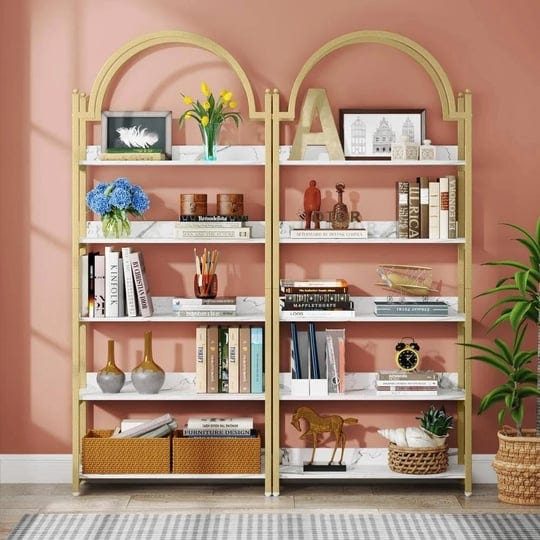 eulas-72-4-in-tall-white-engineered-wood-5-shelf-etagere-bookcase-arched-bookshelf-1