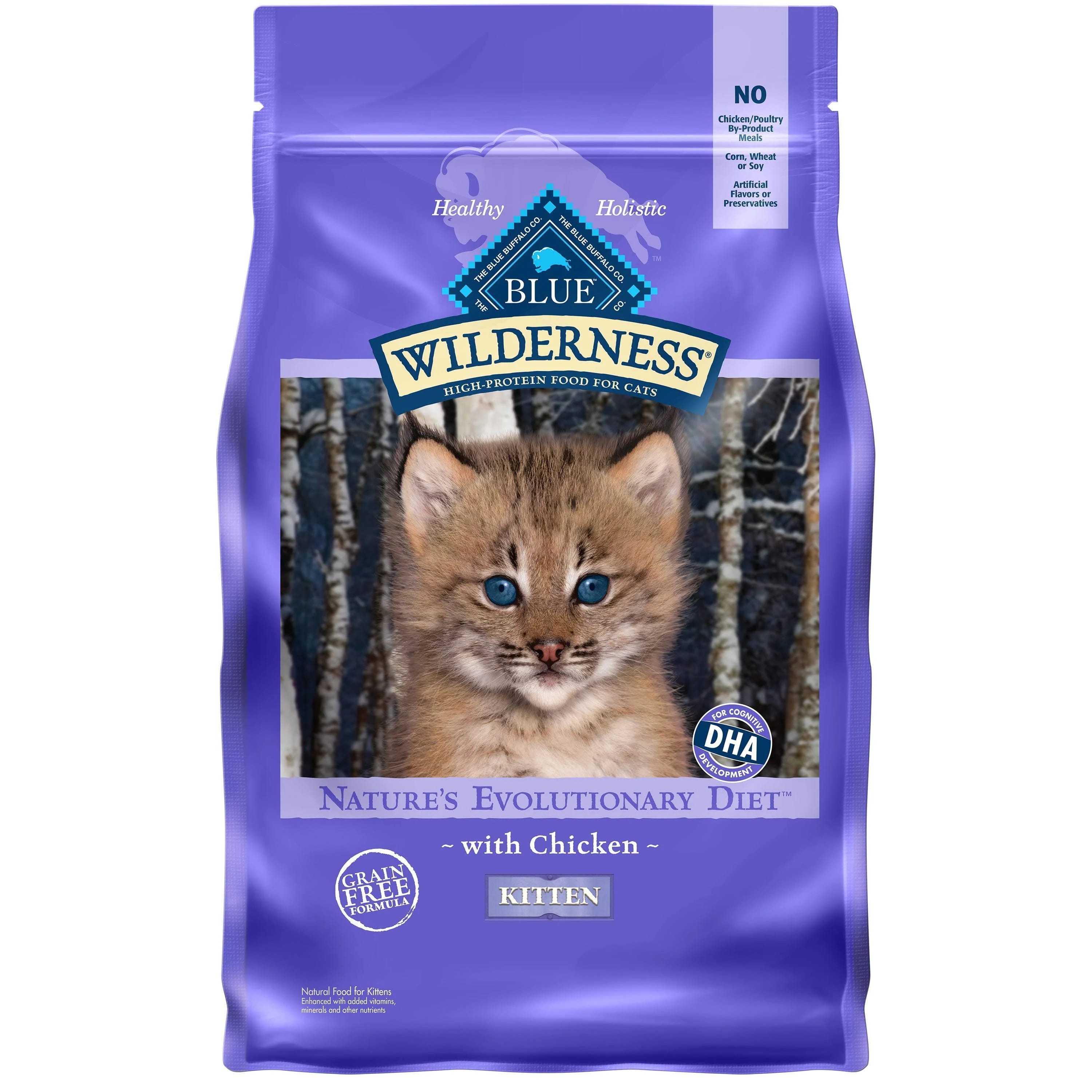 Blue Buffalo Wilderness Chicken Recipe Kitten Dry Food (5 lbs) | Image