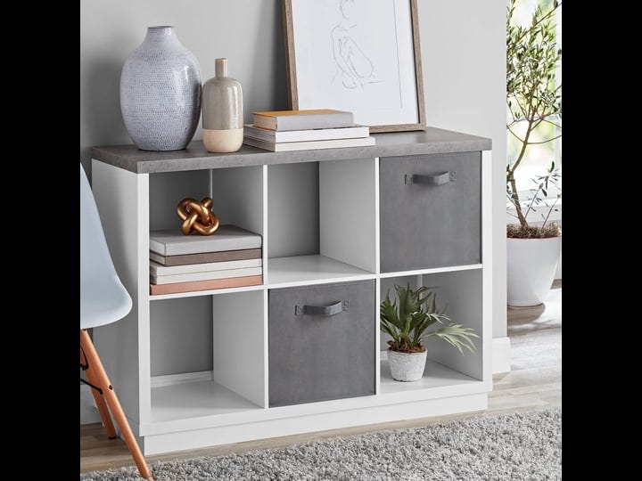 build-your-own-furniture-6-cube-organizer-with-faux-concrete-top-white-size-42-99-x-14-72-x-31-19
