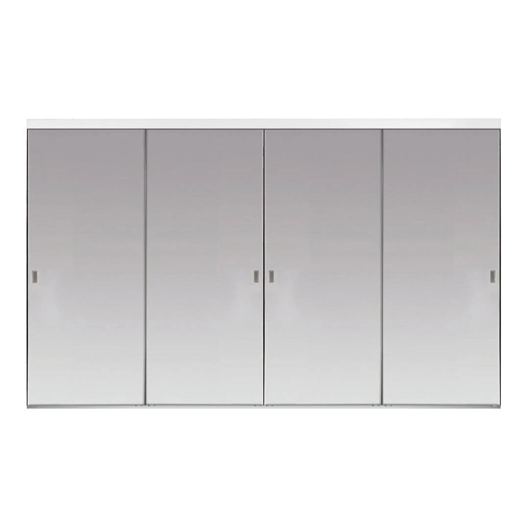 Beveled Edge Aluminum Frame Mirrored Sliding Closet Doors for Custom Closets | Image