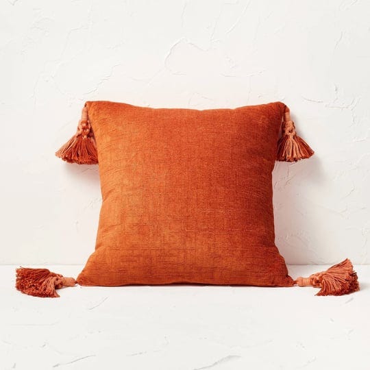 cotton-chenille-square-throw-pillow-with-tassels-rust-opalhouse-designed-with-jungalow-1