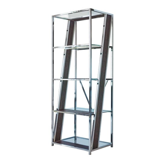 coaster-alamosa-4-tier-bookcase-with-glass-shelf-chrome-1