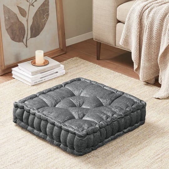 20x20-diah-poly-chenille-square-floor-pillow-cushion-charcoal-1
