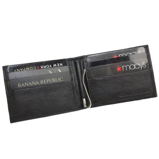 vodux-mens-lambskin-leather-spring-money-clip-compact-bifold-front-pocket-wallet-black-1