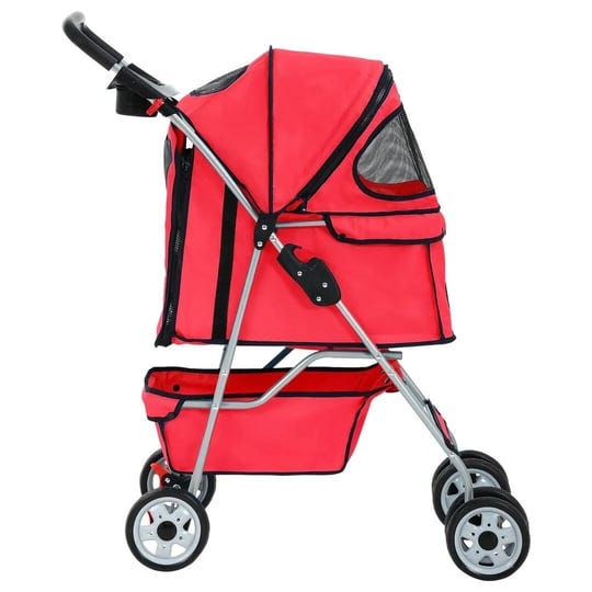 bestpet-4-wheel-pet-stroller-classic-red-1