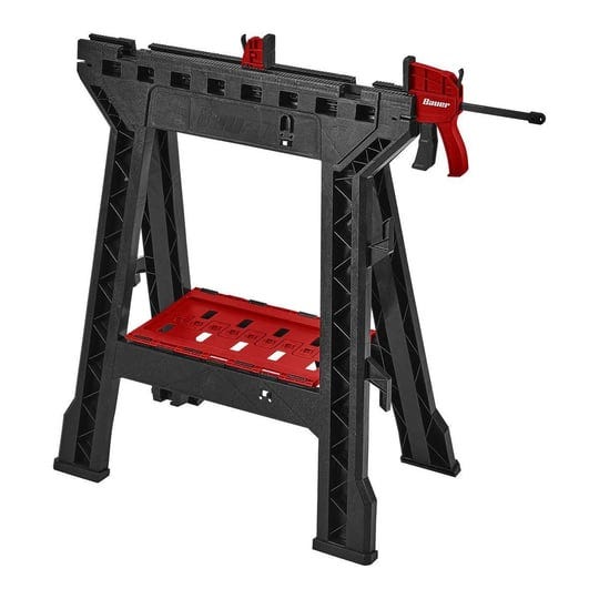 bauer-32-in-polypropylene-folding-sawhorse-with-bar-clamp-500-lb-capacity-1