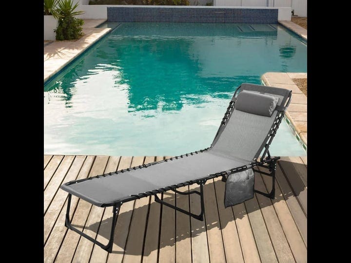 veikous-pg0208-01dgy-3-outdoor-folding-chaise-lounge-chair-fully-flat-for-beach-with-pillow-and-side-1