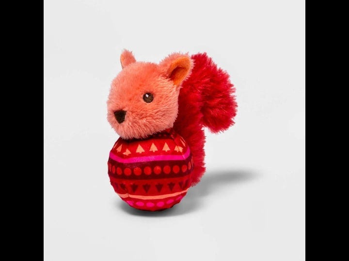squirrel-dog-toy-with-spikey-ball-boots-barkley-red-fairisle-1