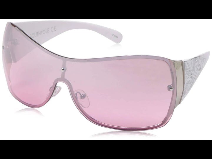 southpole-womens-silver-tone-pink-shield-sunglasses-1