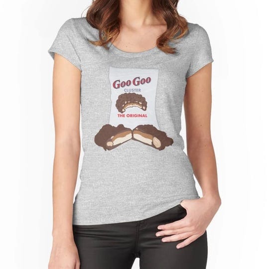 redbubble-goo-goo-cluster-chocolate-womens-fitted-scoop-t-shirt-1